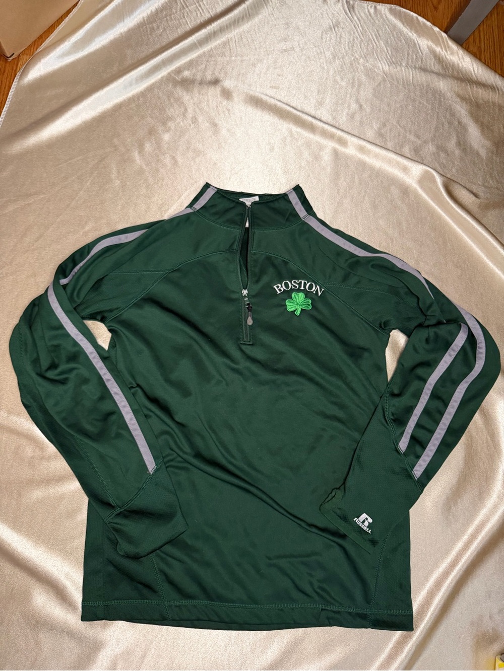 Russell Athletic Boston Shamrock 1/4 Zip Pullover Size S